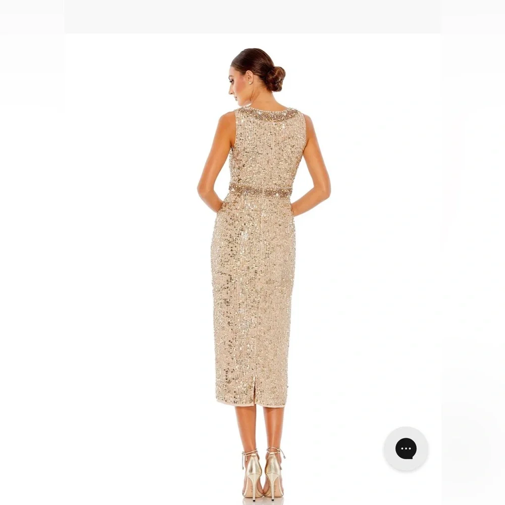 Sequined jewel neck midi dress - Picture 2 of 3